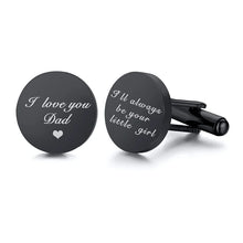 Stainless Steel Men's Cufflinks Custom Wedding Date Shirt Cuff Button Round Clip Link Best Man Dad Husbands Gifts