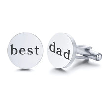 Stainless Steel Men's Cufflinks Custom Wedding Date Shirt Cuff Button Round Clip Link Best Man Dad Husbands Gifts