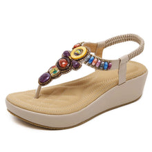 Summer Wedge Style Beaded Sandals