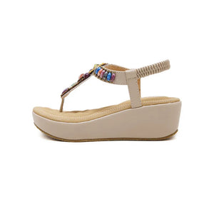 Summer Wedge Style Beaded Sandals