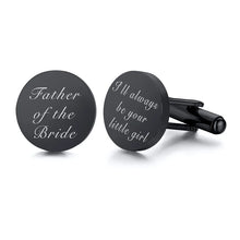 Stainless Steel Men's Cufflinks Custom Wedding Date Shirt Cuff Button Round Clip Link Best Man Dad Husbands Gifts