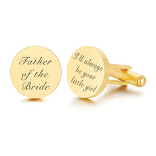 Stainless Steel Men's Cufflinks Custom Wedding Date Shirt Cuff Button Round Clip Link Best Man Dad Husbands Gifts