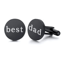 Stainless Steel Men's Cufflinks Custom Wedding Date Shirt Cuff Button Round Clip Link Best Man Dad Husbands Gifts