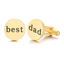 Stainless Steel Men's Cufflinks Custom Wedding Date Shirt Cuff Button Round Clip Link Best Man Dad Husbands Gifts