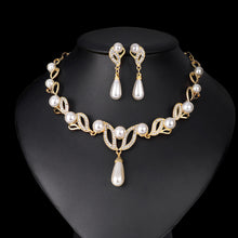 Pearl Teardrop Bridal Necklace & Earrings Set