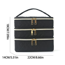 Feihong Cross-Border Three-Layer Cosmetic Bag Large Capacity High-Value Portable Toiletry Bag Portable Travel Makeup Storage Bag