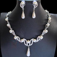 Pearl Teardrop Bridal Necklace & Earrings Set