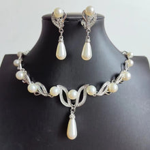 Pearl Teardrop Bridal Necklace & Earrings Set