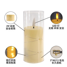 Flameless Candle Battery Powered Candle LED Fairy Light Plexiglass Candle with Remote Control Holiday Candle