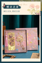 Flower and Butterfly Dream Bookmark Gift Box Creative Cultural and Creative Holiday Gifts Souvenirs High-End Metal Tassel Bookmark Gift Box