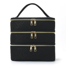Feihong Cross-Border Three-Layer Cosmetic Bag Large Capacity High-Value Portable Toiletry Bag Portable Travel Makeup Storage Bag