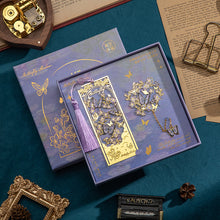 Flower and Butterfly Dream Bookmark Gift Box Creative Cultural and Creative Holiday Gifts Souvenirs High-End Metal Tassel Bookmark Gift Box