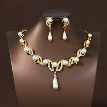 Pearl Teardrop Bridal Necklace & Earrings Set