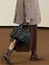 Retro Large Capacity Leather Bowling Bag