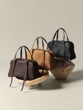 Retro Large Capacity Leather Bowling Bag