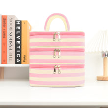 Feihong Cross-Border Three-Layer Cosmetic Bag Large Capacity High-Value Portable Toiletry Bag Portable Travel Makeup Storage Bag