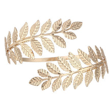 Cross-Border European and American Bridal Leaf Headband Baroque Golden Leaf Headdress Bracelet Earrings Arm Ring Hairpin Hair Accessories