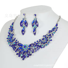 European and American cross-border retro necklace suit women's 2-Piece Set leaves flowers exaggerated luxury jewelry New Bride wedding accessories