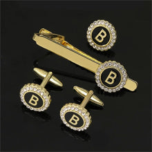 1 Set Of A-B-Z Letters Capital Initial Cufflinks And Tie Clip Jewelry for Men