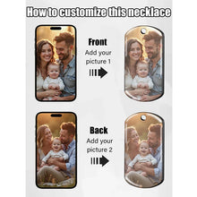 Custom Picture Text Necklace Personalized Double-sided Photo Necklace Memorial Father's Day Gifts for Dad Mom Boyfriend Family
