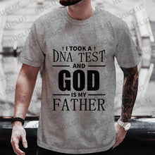 Religious Christian T-Shirt for Men Took A Dna Test and God Is My Father Print Men's Tshirts Christian Cross Jesus Tee Clothes