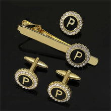 1 Set Of A-B-Z Letters Capital Initial Cufflinks And Tie Clip Jewelry for Men