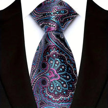 Luxury Mens Necktie Purple Color Stripes, Floral and Plaid Designs