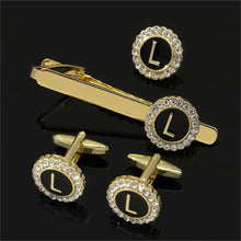 1 Set Of A-B-Z Letters Capital Initial Cufflinks And Tie Clip Jewelry for Men