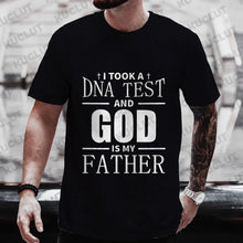 Religious Christian T-Shirt for Men Took A Dna Test and God Is My Father Print Men's Tshirts Christian Cross Jesus Tee Clothes
