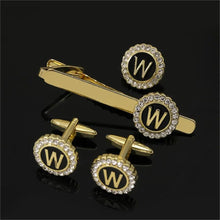 1 Set Of A-B-Z Letters Capital Initial Cufflinks And Tie Clip Jewelry for Men