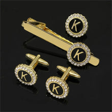 1 Set Of A-B-Z Letters Capital Initial Cufflinks And Tie Clip Jewelry for Men
