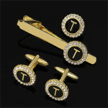 1 Set Of A-B-Z Letters Capital Initial Cufflinks And Tie Clip Jewelry for Men