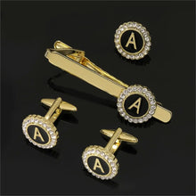 1 Set Of A-B-Z Letters Capital Initial Cufflinks And Tie Clip Jewelry for Men