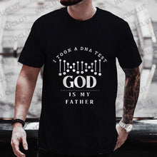Religious Christian T-Shirt for Men Took A Dna Test and God Is My Father Print Men's Tshirts Christian Cross Jesus Tee Clothes