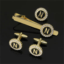 1 Set Of A-B-Z Letters Capital Initial Cufflinks And Tie Clip Jewelry for Men