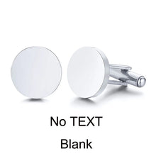 Stainless Steel Men's Cufflinks Custom Wedding Date Shirt Cuff Button Round Clip Link Best Man Dad Husbands Gifts
