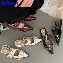 Slingback Pointed Toe Buckle Mules