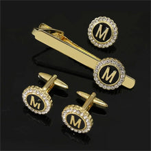 1 Set Of A-B-Z Letters Capital Initial Cufflinks And Tie Clip Jewelry for Men