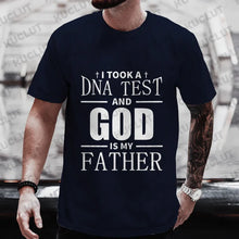Religious Christian T-Shirt for Men Took A Dna Test and God Is My Father Print Men's Tshirts Christian Cross Jesus Tee Clothes