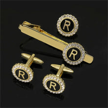 1 Set Of A-B-Z Letters Capital Initial Cufflinks And Tie Clip Jewelry for Men