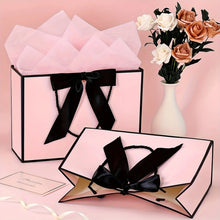 8 large and elegant gift bags, hand-held shopping bags (2 gift bags with bow ribbons, 2 greeting cards and 4 thin papers)