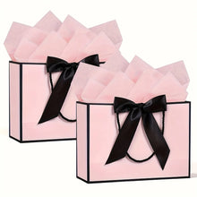8 large and elegant gift bags, hand-held shopping bags (2 gift bags with bow ribbons, 2 greeting cards and 4 thin papers)