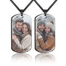 Custom Picture Text Necklace Personalized Double-sided Photo Necklace Memorial Father's Day Gifts for Dad Mom Boyfriend Family
