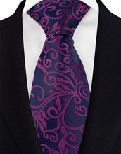 Luxury Mens Necktie Purple Color Stripes, Floral and Plaid Designs