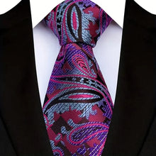 Luxury Mens Necktie Purple Color Stripes, Floral and Plaid Designs