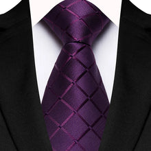 Luxury Mens Necktie Purple Color Stripes, Floral and Plaid Designs