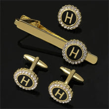 1 Set Of A-B-Z Letters Capital Initial Cufflinks And Tie Clip Jewelry for Men