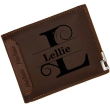 PU Leather Wallet Men Custom Engraved Initials & Name Gift for Birthday, Anniversary, Father's Day, Christmas Gift Personalized