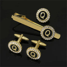 1 Set Of A-B-Z Letters Capital Initial Cufflinks And Tie Clip Jewelry for Men