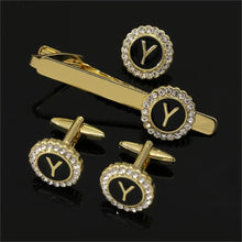 1 Set Of A-B-Z Letters Capital Initial Cufflinks And Tie Clip Jewelry for Men